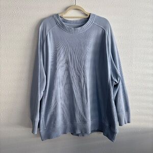 Aerie Blue Oversized Crew Neck Sweatshirt